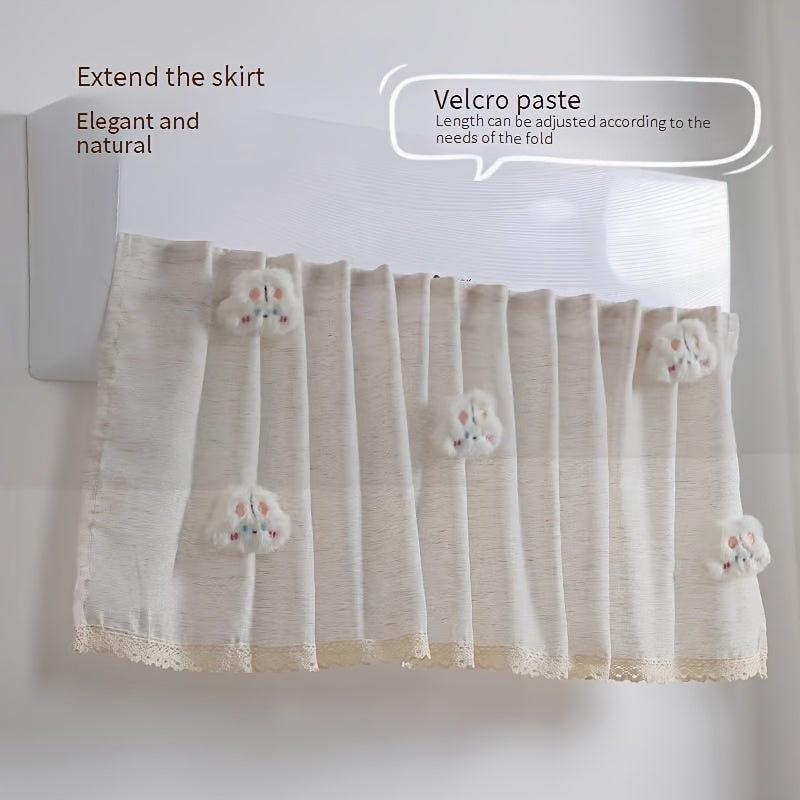 1 or 2 pieces of Air Conditioner Windshield Curtain in Princess Style, ideal for keeping dust out and adding a touch of glamour to your home. A must-have household gadget.