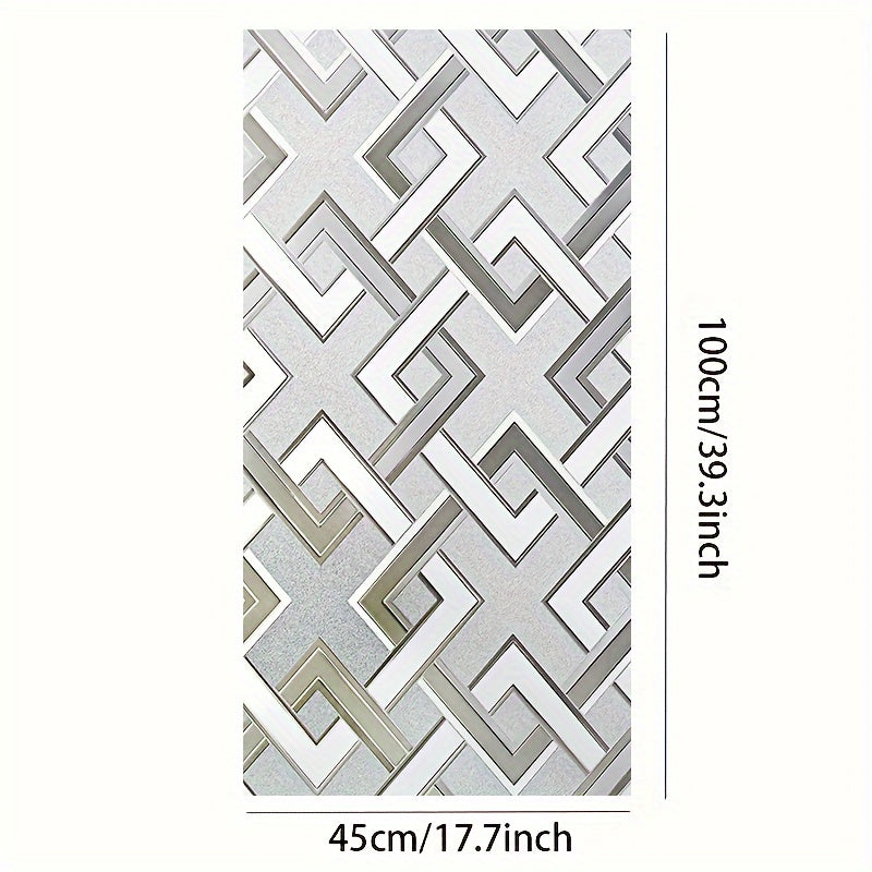 1 piece of 3D Glueless Window Film Vinyl with Diamond Pattern Window Stickers, perfect for decorating your Home, Door, Bathroom, Toilet, Office, Bedroom, or Living Room.