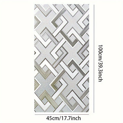 1 piece of 3D Glueless Window Film Vinyl with Diamond Pattern Window Stickers, perfect for decorating your Home, Door, Bathroom, Toilet, Office, Bedroom, or Living Room.