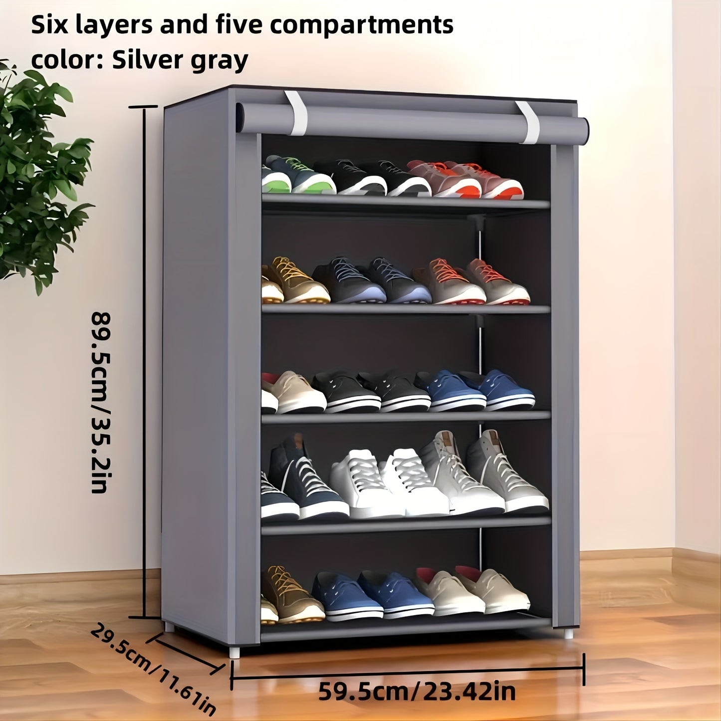 1 Multi-layer Shoe Rack with a Dustproof Curtain, Easy-to-Assemble Shoe Cabinet with Multiple Layers, Space-Saving Shoe Rack with Dustproof Design, Home Storage Organizer for Entryway, Hallway, Bedroom, Living Room, or Dormitory.