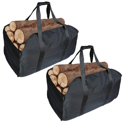 - Firewood Moving Tote Bag Set of 2, made from Canvas Material
- Features Extra Large and Durable design
- Ideal for use with Fireplace, Wood Stove, Firewood, Log, Camping, Landscaping