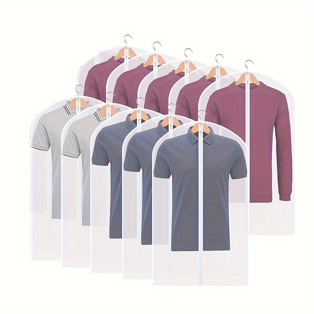 - Premium Clear PEVA Garment Bags: Set of 10 with Full Zipper
- Protect Your Suits, Travel Essentials, and Wardrobe Items
- Durable, Water-Resistant, and Breathable Storage Solution 
- Keep Your Closet Organized and Items Safe