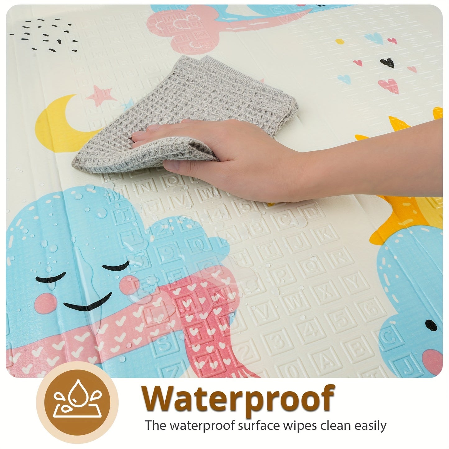 Youngsters' Sun & Planet Reversible Play Mat - Waterproof & Thick Foam Safety Floor Mat, 127.0x127.0cm with Fence Option. Portable, Reversible & Ideal Gift for Christmas or Thanksgiving.