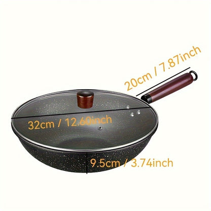 1 piece of cookware set including woks, stir-fry pans, griddle, chef's pans, and non-stick maifan stone skillet suitable for gas stove tops and induction cookers. PFOA free and perfect for all your cooking needs. Ideal for kitchenware, kitchen supplies