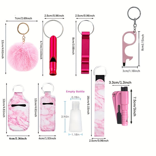 [Customer Favorite] 9-piece Women's Set, Versatile & Secure Protection Accessories, Made with Fabric Material and Lobster Clasp, Perfect for Stylish Keychain Decorations, Ideal Gift for Women's Day, Practical and Beautiful Accessories