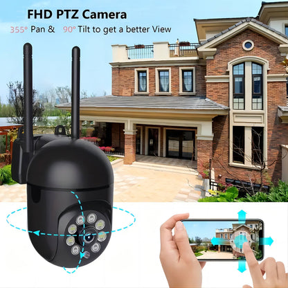 - Rangli tungi ko'rish, simsiz HD ichki/tashqi kamera, ikki tomonlama audio, simsiz xavfsizlik kamerasi, panorama/eğish/kattalashtirish WiFi smart uy xavfsizlik kamerasi, harakatni kuzatish xususiyatiga ega bir qismli kamera