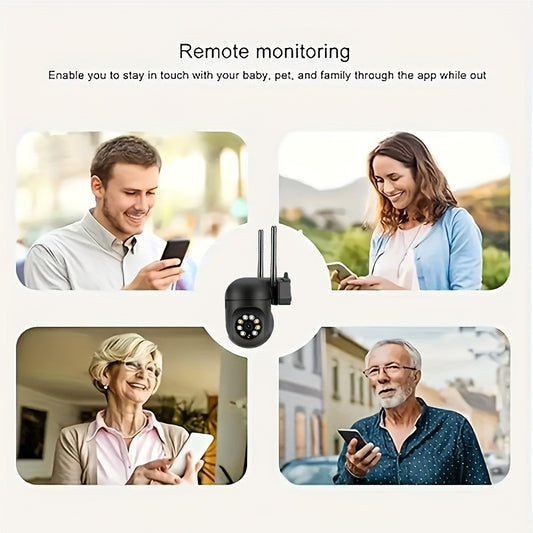 YIIYRY 1080P HD WiFi Camera featuring Infrared Night Vision, Two-Way Audio, Motion Detection, USB Power, Laptop Compatibility, Multi-Party App Sharing, and Real-Time Surveillance Smart Home Security for Ages 14 and Up.