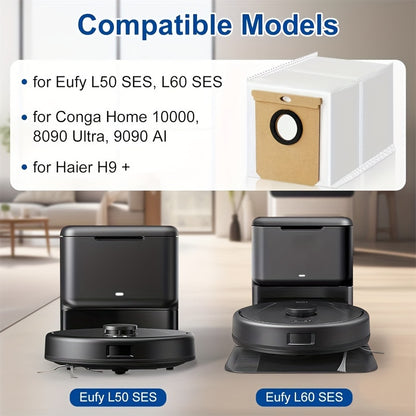 - Eufy L50, L60, Self-Vac Base va boshqa modellar uchun 10 ta 2,5 l vakuumli chang qoplari to'plami
 - Konka 1000, 8090 Ultra, 9090AI, Haier H9 Plus bilan mos keladi
 - Tozalash ehtiyojlaringiz uchun juda mos