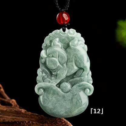 [Trendy Option] Embrace your Chinese zodiac with a gorgeous pendant made of natural stone. Pick from Rat, Ox, Tiger, Rabbit, Dragon, Snake, Horse, Sheep, Monkey, Chicken, Dog, or opt for a full set of Chinese zodiac pendants. Stay fashionable and stylish!