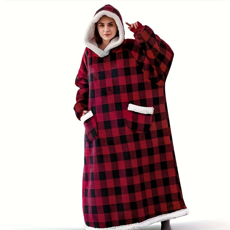 1 piece Hoodie Wearable Blanket for both Women and Men, an Oversized Blanket Sweatshirt that is Super Soft, Warm, and Comfortable. This Wearable Blanket Hoodie is perfect for Adults and comes with a Big Pocket for convenience. It can also be used as