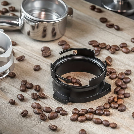 1 piece of Breville Dosing Funnel measuring 54mm in size. The hands-free dosing funnel is made of aluminum metal and is designed as a replacement accessory for Breville Barista portafilters. Ideal for use at home or in cafes, this espresso accessory is