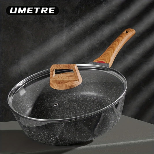 1 piece of a nonstick frying pan (23.88cm/27.94cm) with a granite finish. This versatile skillet can be used for cooking eggs, frying pans, and making pancakes. Suitable for use on gas stovetops and induction cookers. A must-have kitchen utensil and