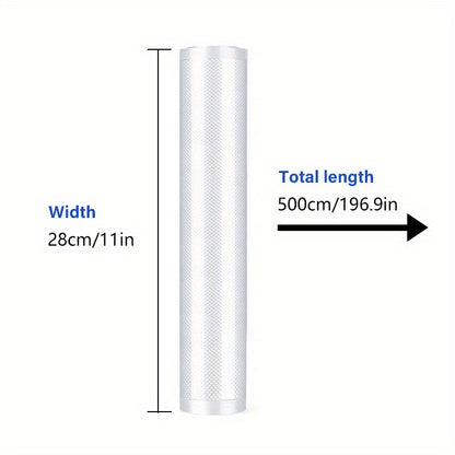 1 pack containing 2 rolls of vacuum sealer bags. These textured bags provide airtight sealing for food items, making them suitable for storing a variety of items such as grains, meat, fruit, and vegetables. These household thickening pumping compression