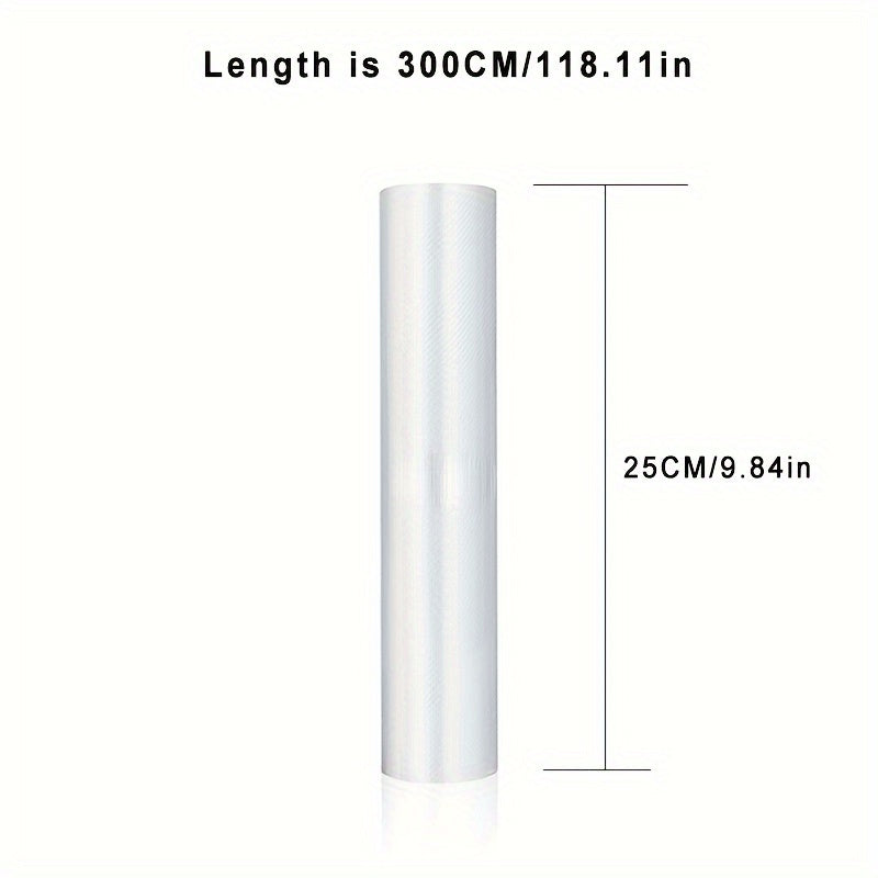 1 pack containing 2 rolls of vacuum sealer bags. These textured bags provide airtight sealing for food items, making them suitable for storing a variety of items such as grains, meat, fruit, and vegetables. These household thickening pumping compression