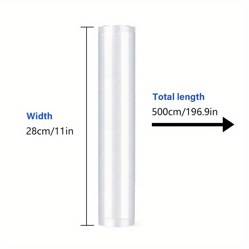 1 Disposable Textured Vacuum Bag Roll, Transparent Food Vacuum Bag for Household Food Preservation and Cooked Food Packaging, Sub-Vacuum Compression Produce Bag for Kitchen Supplies