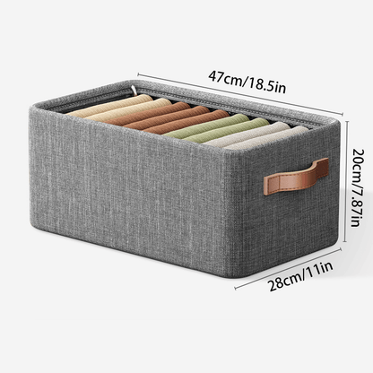 [Customer Favorite] LattBy Large Capacity Clothes Storage Box with Steel Frame - Gray, Freestanding Organizer for Quilts, Pants & More - Great for Home & Dorm, Ionized, Wardrobe Storage Solution