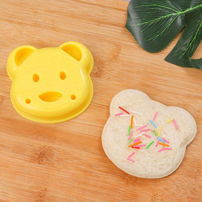 1 piece of cartoon bear sandwich knives and sealers, non-stick cookie cutters, breakfast making molds, baking tools, kitchen accessories, perfect for home kitchen projects.