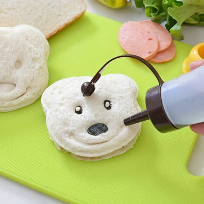 1 piece of cartoon bear sandwich knives and sealers, non-stick cookie cutters, breakfast making molds, baking tools, kitchen accessories, perfect for home kitchen projects.