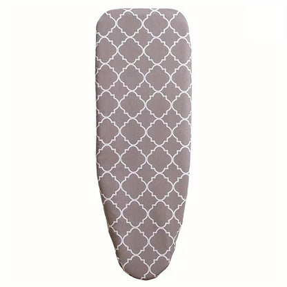 1 piece of an extra thick, scorch-resistant ironing board cover made of durable plastic material. It has heat-proof iron slides and is suitable for non-electric, standard 120x38cm ironing boards. The cover is washable, reusable, and long-lasting.