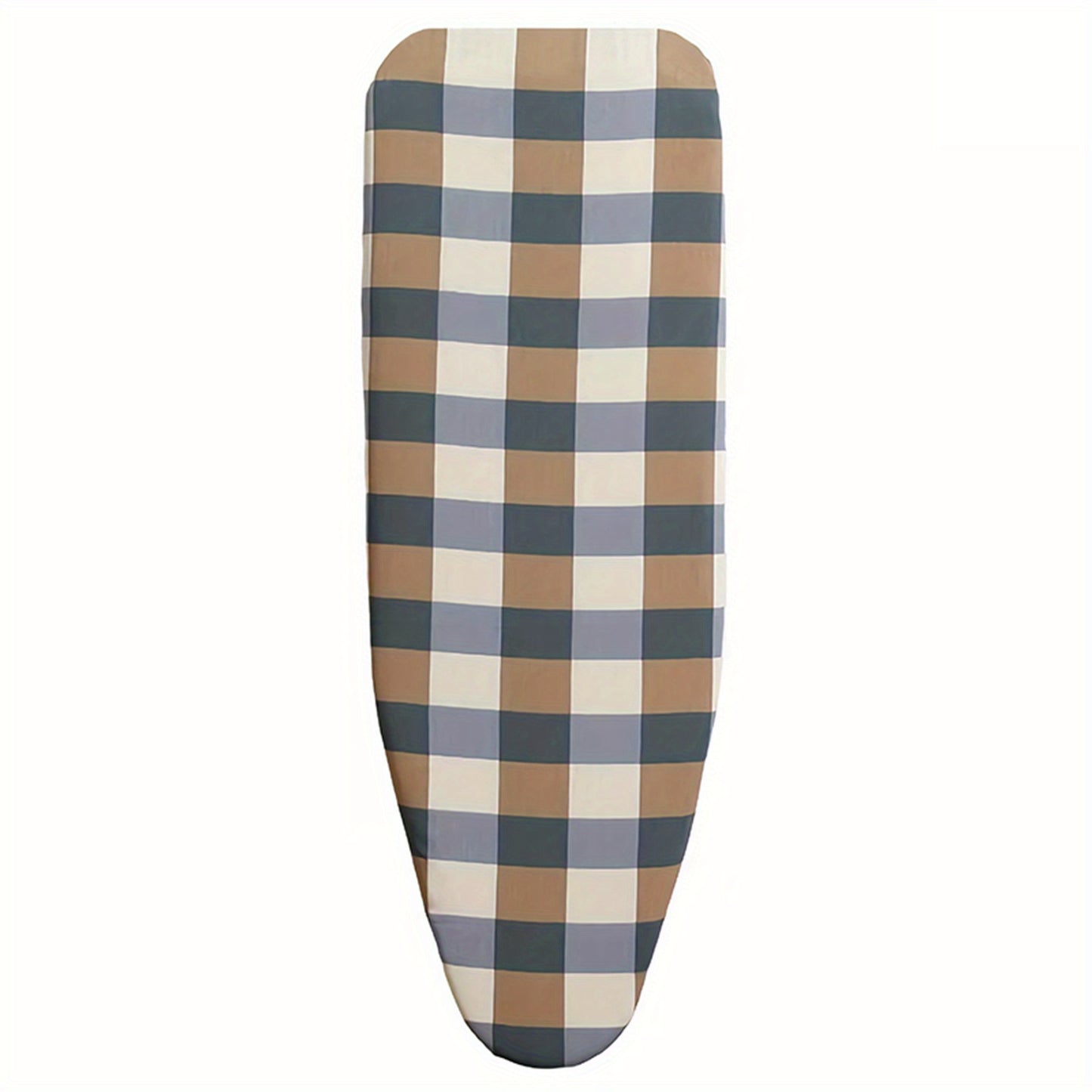 1 piece of an extra thick, scorch-resistant ironing board cover made of durable plastic material. It has heat-proof iron slides and is suitable for non-electric, standard 120x38cm ironing boards. The cover is washable, reusable, and long-lasting.