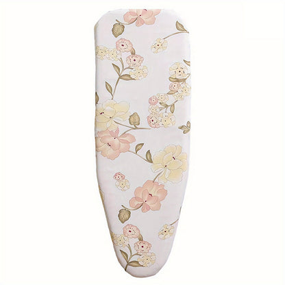 1 piece of an extra thick, scorch-resistant ironing board cover made of durable plastic material. It has heat-proof iron slides and is suitable for non-electric, standard 120x38cm ironing boards. The cover is washable, reusable, and long-lasting.