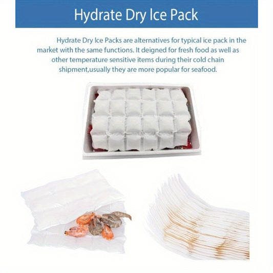 1 piece of 12/24 cube ice pack, designed to hydrate dry ice and with technical ice 3 layers for reusability. Ideal for seafood cold storage and transport, as well as organizing kitchen accessories.