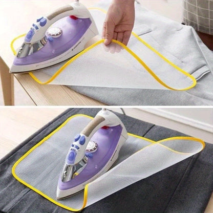 1 or 2 pieces of Mesh Ironing Board Cover that is resistant to high temperatures, designed to protect garments from heat during ironing. This household essential includes a mesh cloth, ironing pad, and heat insulation garment pad in a random color. A