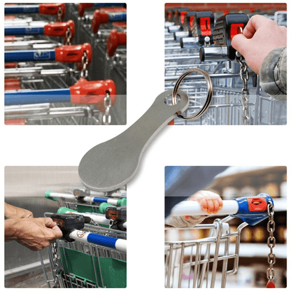 [Bestseller] Convenient Stainless Steel Shopping Cart Token Key Ring - Durable Design with Secure Clip for Effortless Supermarket Entry, No Batteries Needed