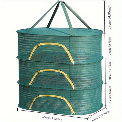 [Customer Favorite] Collapsible Drying Rack with Multiple Compartments, Convenient Mesh Net with Zipper, Ideal for Air-Drying Shrimp, Fish, Produce, and More - Perfect for Outdoor Activities