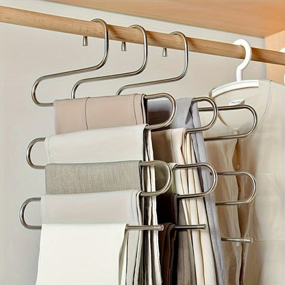 [Customer Favorite] Multi-Layer Metal Pants Rack, Versatile Clip Hanger for Closet Organization, Non-Slip Storage Solution for Towels and Clothing, Space-Saving Wardrobe Organizer, Practical and Efficient