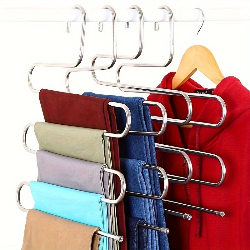 [Customer Favorite] Multi-Layer Metal Pants Rack, Versatile Clip Hanger for Closet Organization, Non-Slip Storage Solution for Towels and Clothing, Space-Saving Wardrobe Organizer, Practical and Efficient