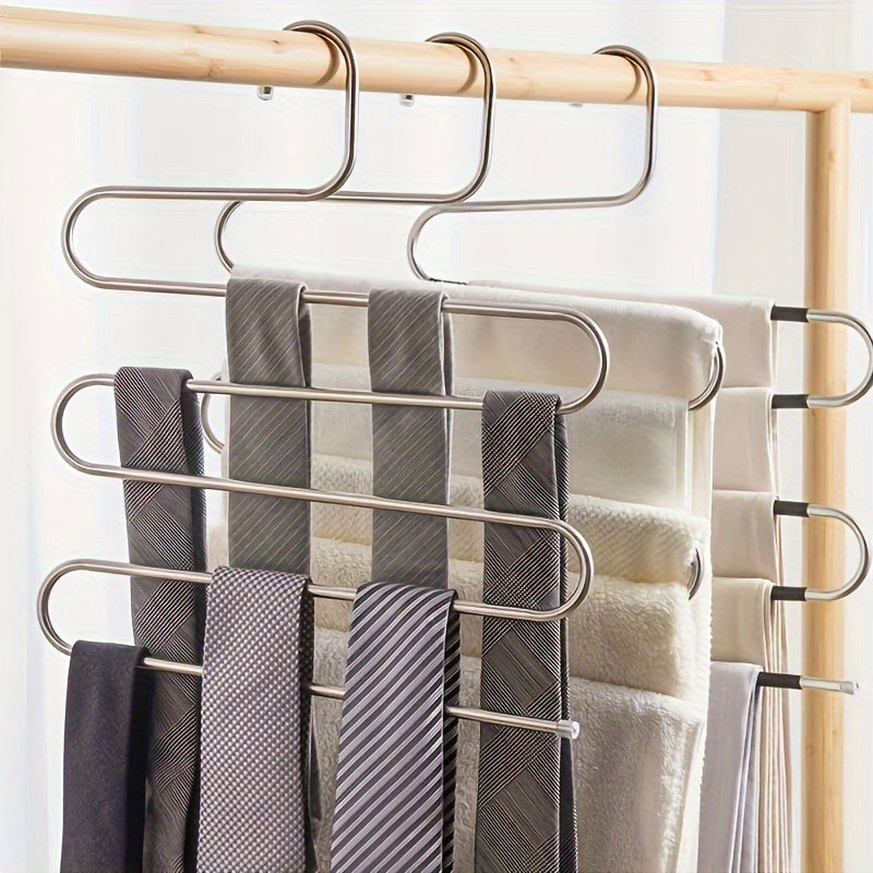 [Customer Favorite] Multi-Layer Metal Pants Rack, Versatile Clip Hanger for Closet Organization, Non-Slip Storage Solution for Towels and Clothing, Space-Saving Wardrobe Organizer, Practical and Efficient