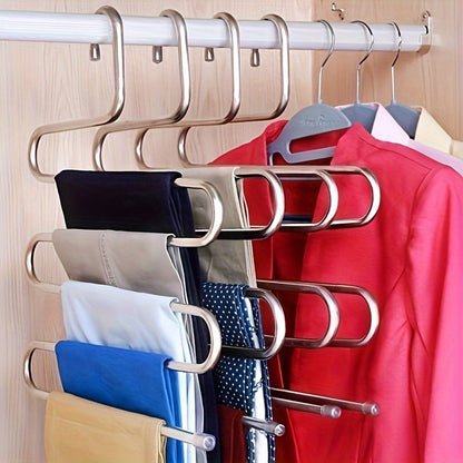 [Customer Favorite] Multi-Layer Metal Pants Rack, Versatile Clip Hanger for Closet Organization, Non-Slip Storage Solution for Towels and Clothing, Space-Saving Wardrobe Organizer, Practical and Efficient