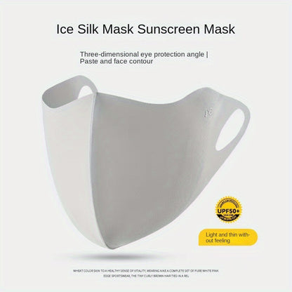 - "Elegant Sunscreen Mask for Women, UPF50+ UV Protection, Breathable & Windproof, Reusable Polyester Face Covering, Perfect for Outdoor Use, Made of Elastic Weave Fabric, Hand Wash Only