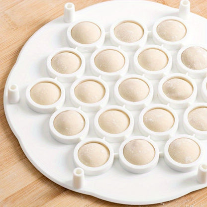 1 piece of 19-Hole Plastic Dough Press for Ravioli & Dumpling Making, Manual Kitchen Tool, Round Shape, Perfect for DIY Pasta at Home and in Restaurants