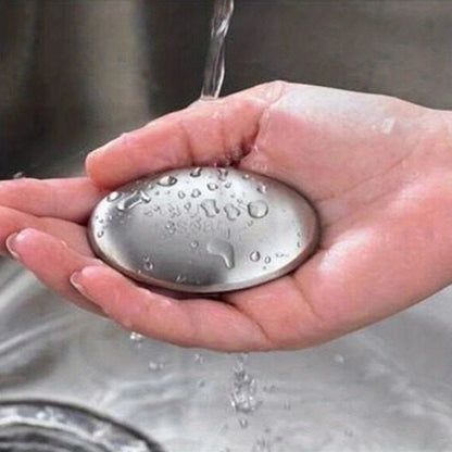 - Upgrade your kitchen essentials with the 1pc Stainless Steel Oval Deodorizing Soap, specially designed to remove hand odor, garlic, and fish smell. Say goodbye to unwanted odors with this essential kitchen cleaning tool, a must-have for every