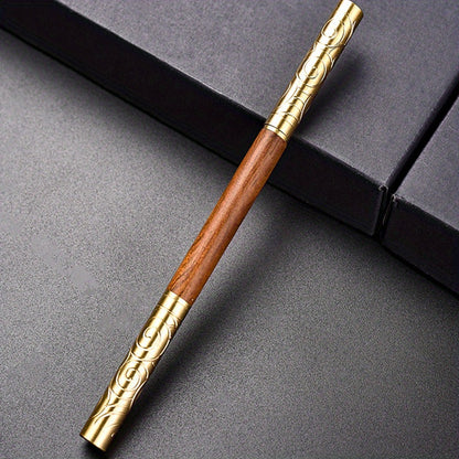 Beautiful Dual-Ended Tea Knife Made of Black Sandalwood & Rosewood with Gold Hoop Handle - Ideal for Pu-erh Tea and Needle Tea, Sturdy and User-Friendly.