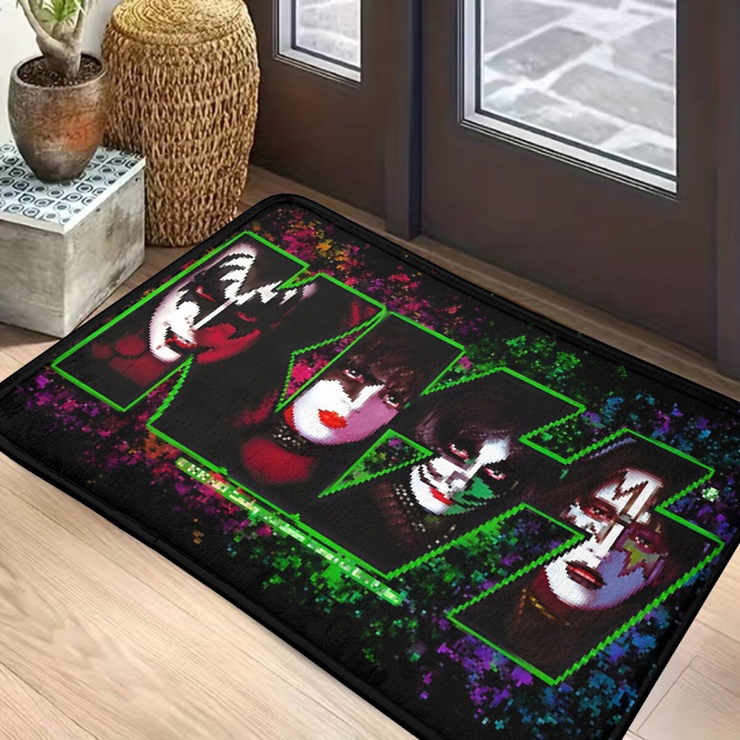 1 piece Christmas-themed bedroom mat featuring a kiss fan design, perfect for use as a doormat or kitchen carpet to enhance the decor of your home entrance.