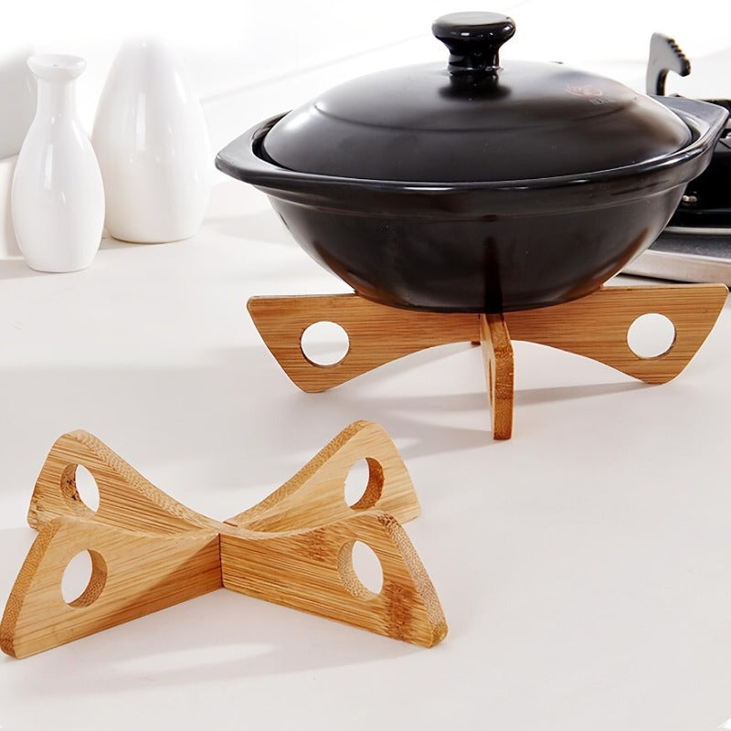 Removable Pot Bottom Bracket with Heat Resistant Kitchen Decor - Anti-Scalding Pot Mats for Pans, Bowls & Cups - Made from Natural Wood to Protect Table Surfaces and for Quick Heat Dissipation - Versatile Coasters for a Rustic Charm.