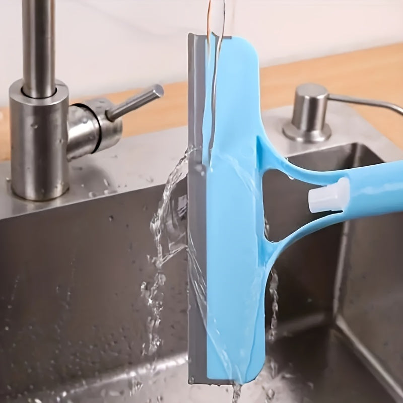 1 piece of a 3-in-1 windshield wiper that includes a scraper and sprayer. This multifunctional handheld glass scraper is perfect for spraying, washing, and scraping surfaces like windows, tiles, car windshields, mirrors, and bathroom drains.