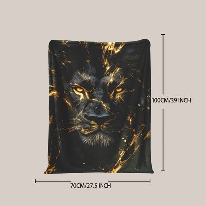 1 piece of a fashionable Lion Print Blanket made of soft and warm polyester flannel. Features digital print and engraving, suitable for all seasons and various purposes. Machine washable and lightweight at 200-250g - perfect for naps, camping, travel