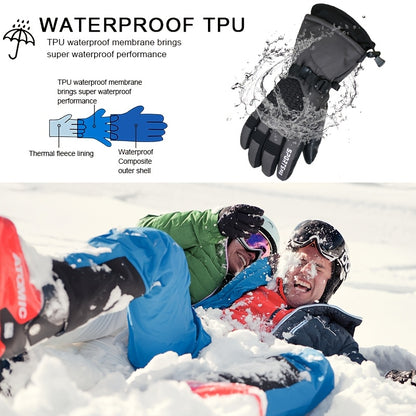 YOBENKI -40℉ Ski Gloves: Waterproof Touchscreen Snowboard Gloves for Men & Women - Keep Warm in Cold Weather. Made of Knit Fabric, Hand Washable. Perfect for Christmas, Thanksgiving, and Spring Festival.