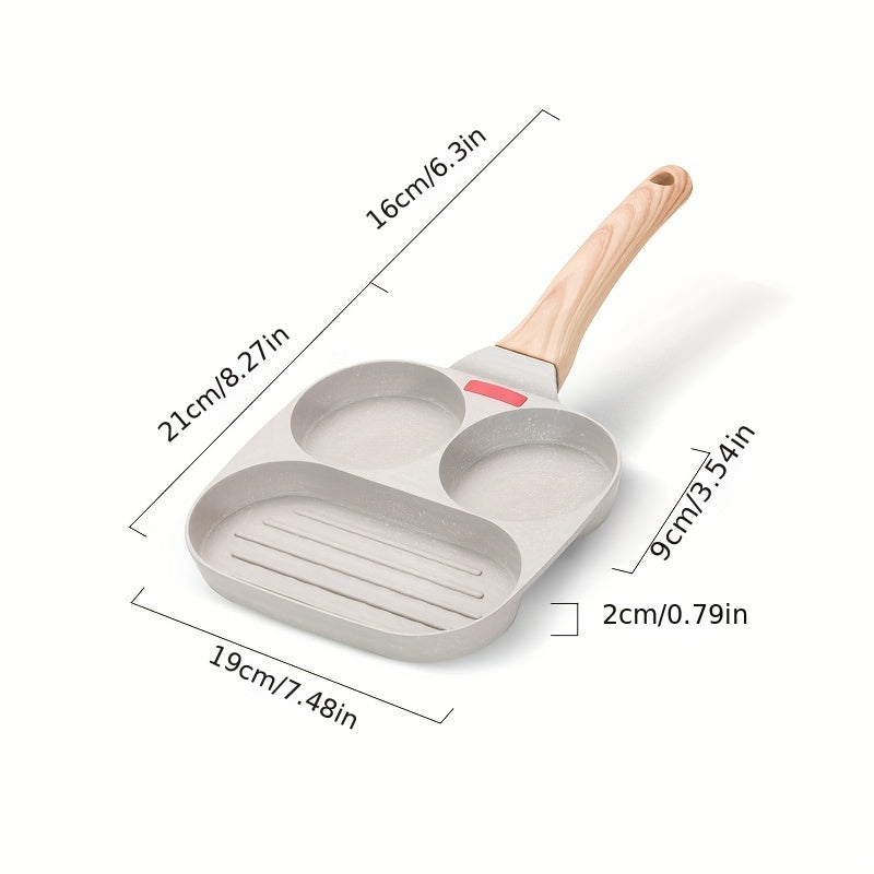 [Top Pick] 1-piece Premium Non-Stick 4-Hole Frying Pan - Great for Cooking Eggs, Burgers, & Steaks | Made of Sturdy Aluminum with Maifanshi Coating | Ideal for Breakfast & Small Dishes | Recommend Hand Washing