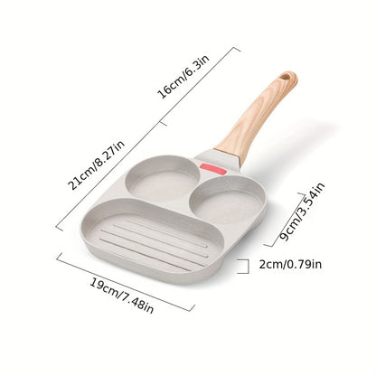 [Top Pick] 1-piece Premium Non-Stick 4-Hole Frying Pan - Great for Cooking Eggs, Burgers, & Steaks | Made of Sturdy Aluminum with Maifanshi Coating | Ideal for Breakfast & Small Dishes | Recommend Hand Washing