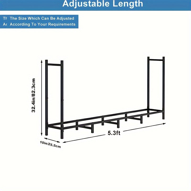 1 piece of an adjustable heavy-duty firewood rack designed for both indoor fireplace and outdoor wood storage, perfect for organizing your household gadgets.