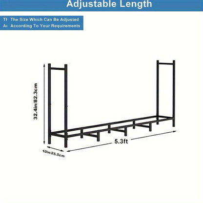 1 piece of an adjustable heavy-duty firewood rack designed for both indoor fireplace and outdoor wood storage, perfect for organizing your household gadgets.