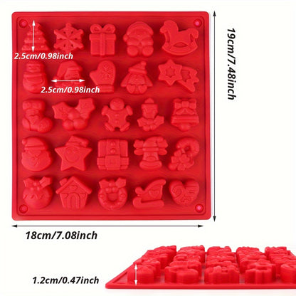 1 or 2 pieces of the Christmas Candy Mold, a 3D silicone mold perfect for creating pudding and chocolate treats. Ideal for DIY cake decorating, this baking tool and kitchen accessory comes with a free dropper for added convenience.