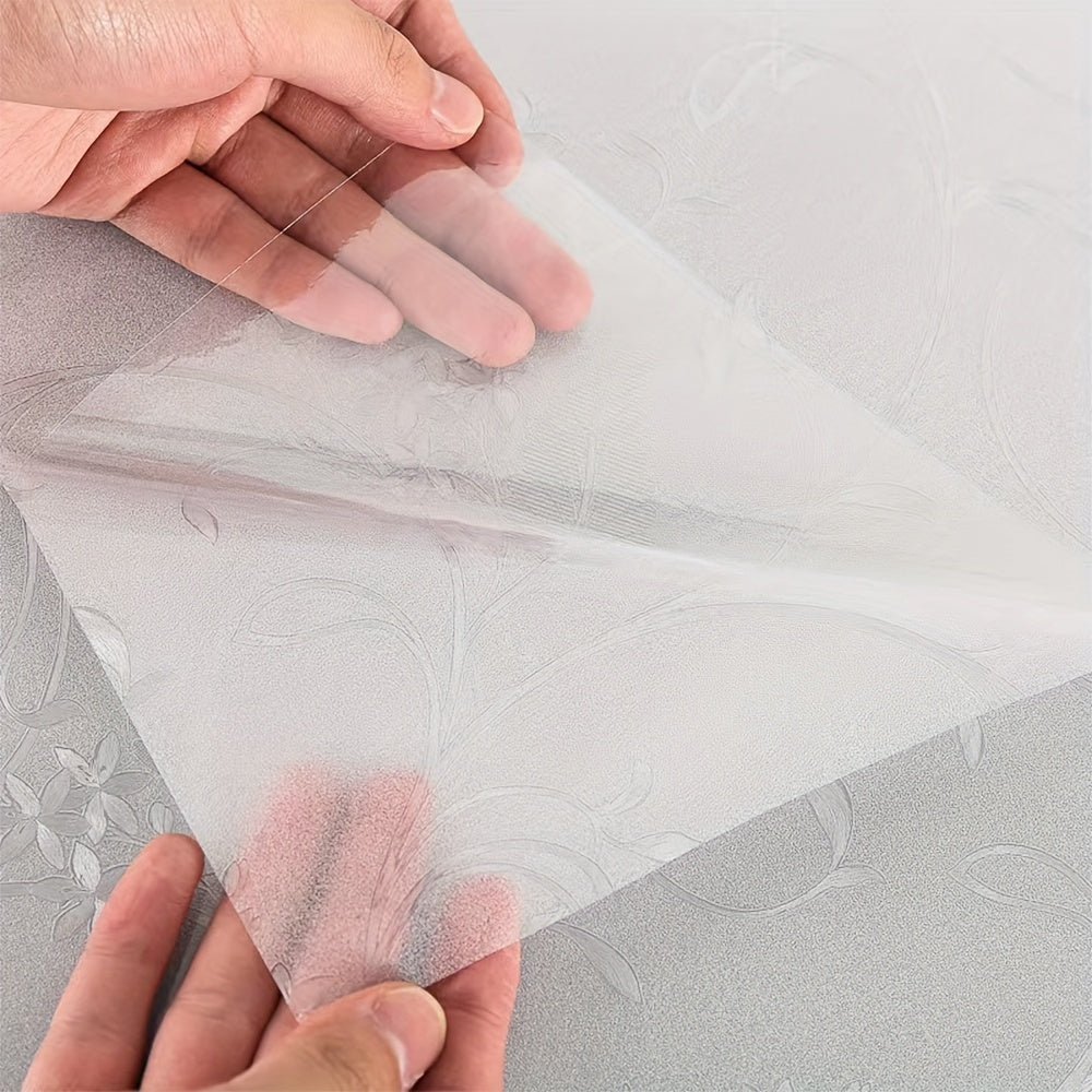 1 piece of Classic Frosted Vine Glass Window Film, with a thickness of 6 mil, made of Electrostatic No-Glue PVC/Vinyl material. This semi-transparent opaque privacy sticker is designed for use on bathroom, toilet, and office windows. It enhances light