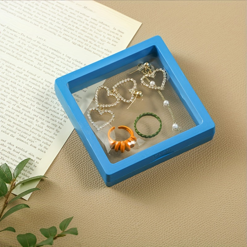 [Best Seller] One piece of transparent PE film jewelry box designed for showcasing necklaces, earrings, rings, and other jewelry on counters. The box measures 9cm * 9cm and is sealed to prevent moisture, ensuring that your jewelry remains free from