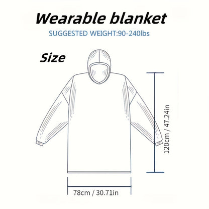 1 piece Hoodie Wearable Blanket for both Women and Men, an Oversized Blanket Sweatshirt that is Super Soft, Warm, and Comfortable. This Wearable Blanket Hoodie is perfect for Adults and comes with a Big Pocket for convenience. It can also be used as